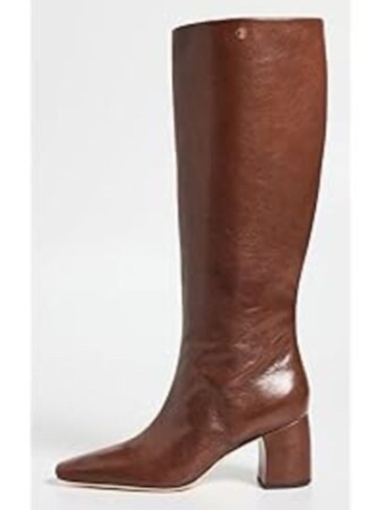 TORY BURCH Authentic New Banana Tall Boots Size 5.5 M Brown Leather, New in Box - Picture 2 of 11